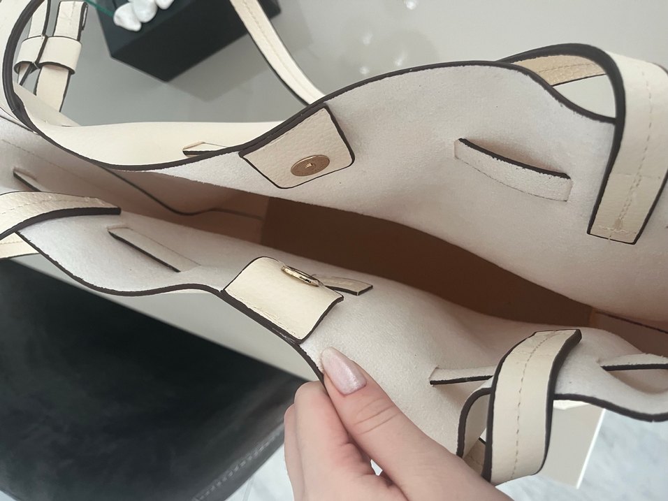 Beyaz Minimalist Deri Kadın Çanta - Görsel 3