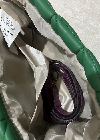 Yeşil Deri Zincir Detaylı Kadın Çanta - Görsel 5