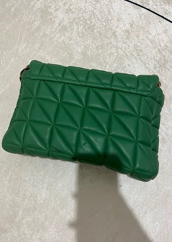 Yeşil Deri Zincir Detaylı Kadın Çanta - Görsel 3