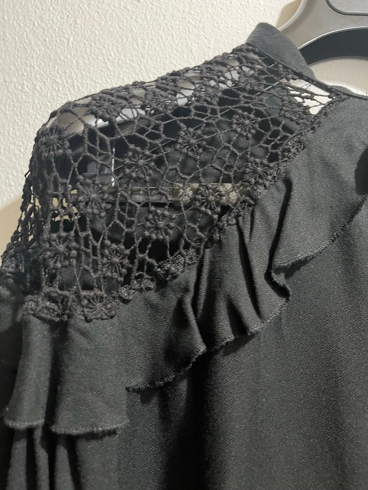 Uzun Kollu Siyah Gotik Bluz - Görsel 2