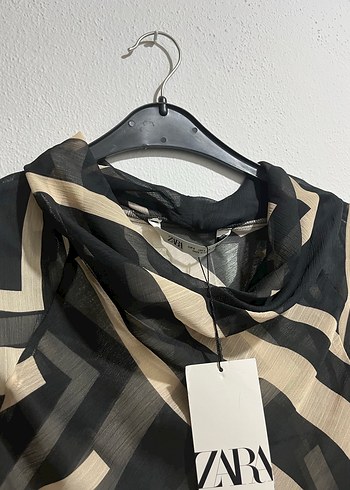 Zebra Desenli Siyah Uzun Kollu Bluz - Görsel 4