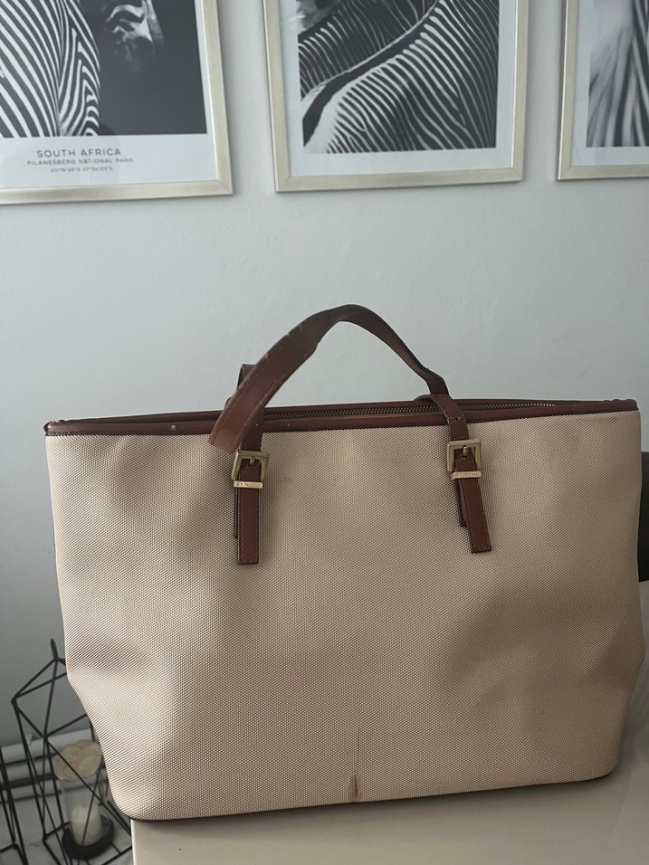 Bej Deri Kadın Omuz Çantası - Görsel 4