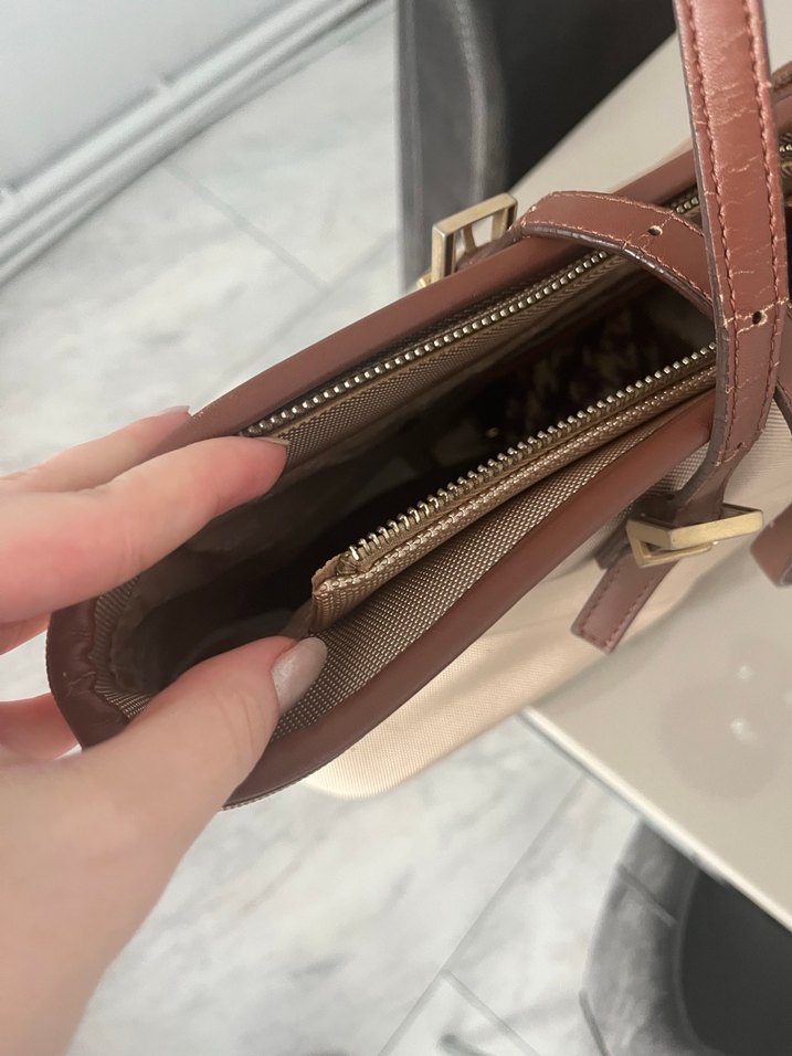 Bej Deri Kadın Omuz Çantası - Görsel 3