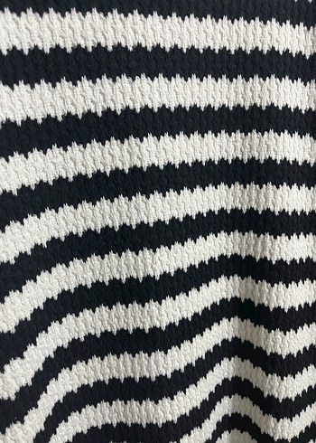 Çizgili zara Siyah Triko Midi Elbise - Görsel 6