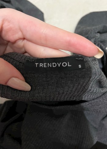 Siyah boyunlu Uzun Kollu Denim Mini Elbise - Görsel 3