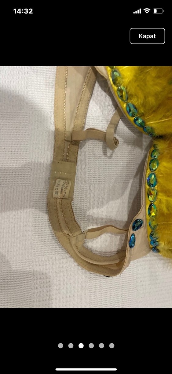 Renkli taşlı. tüylü festival için özel hazırlanmış büstiyer - Görsel 3