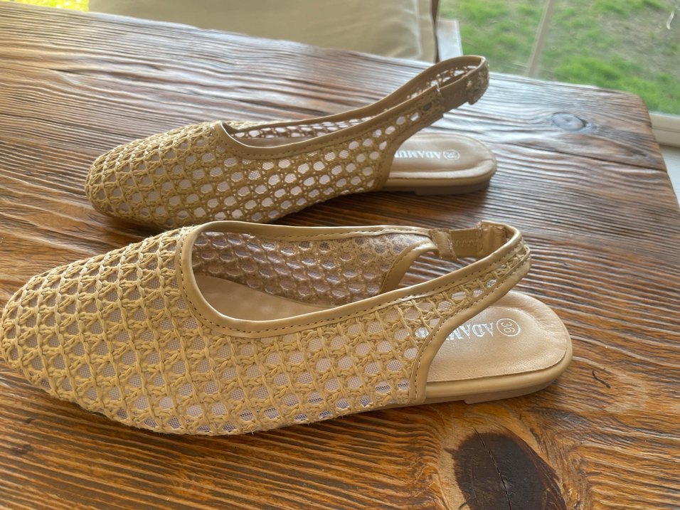 Bohem Tarz Bej Örgü düz. Topuk Kadın Espadril - Görsel 2