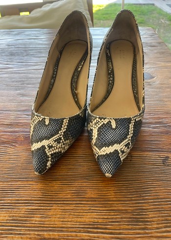 Mavi Yılan Desenli Stiletto Kadın Ayakkabı - Görsel 6