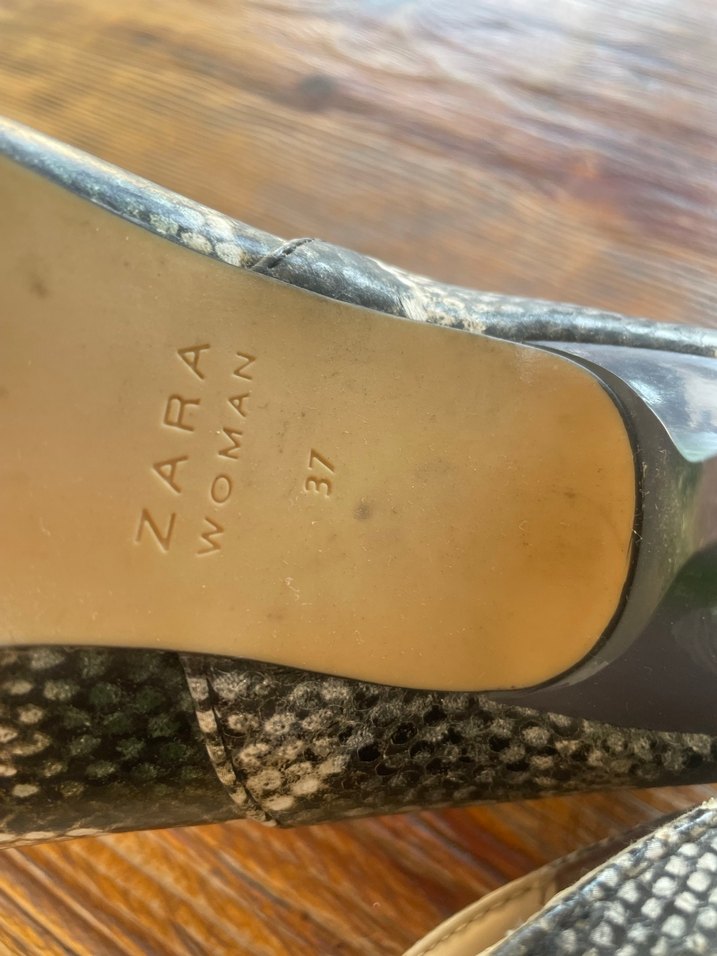 Mavi Yılan Desenli Stiletto Kadın Ayakkabı - Görsel 5