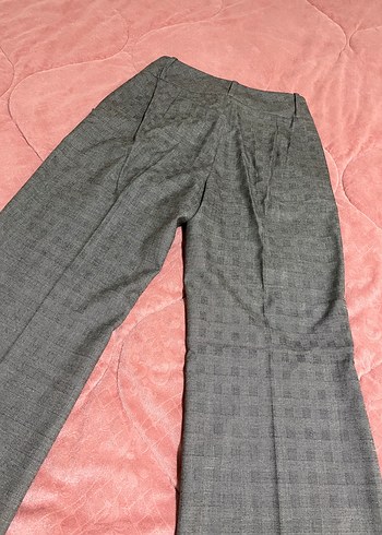Gri Pilili Kadın Kumaş Pantolon - Görsel 4