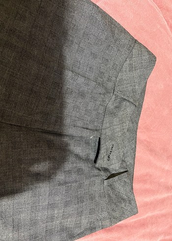 Gri Pilili Kadın Kumaş Pantolon - Görsel 2