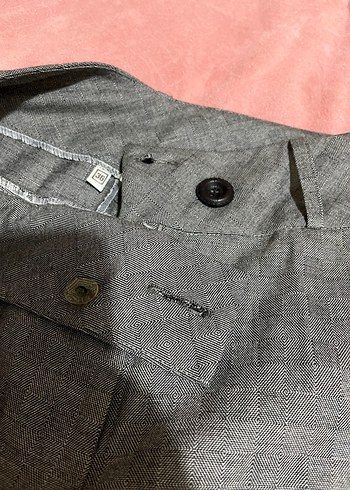 Gri Pilili Kadın Kumaş Pantolon - Görsel 3