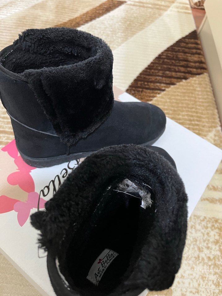 Siyah Kürklü Kadın Ugg Bot - Görsel 5