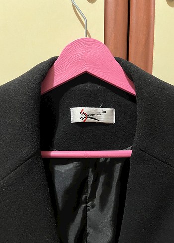 Düğmeli Siyah Uzun Kadın Kaban - Görsel 3