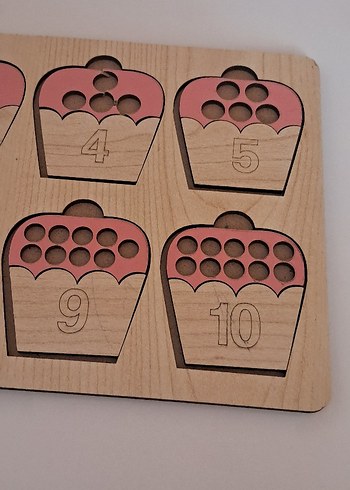 Beden Ahşap Sayı Öğrenme Oyuncağı - Pembe