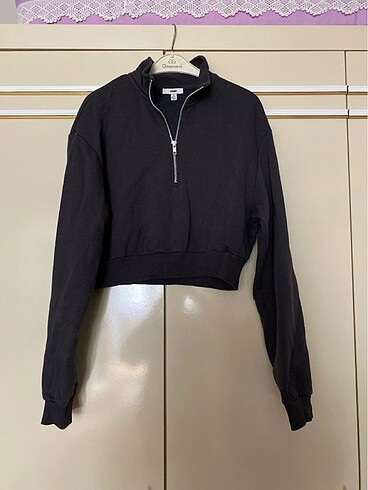 Mavi crop sweatshirt gri /S beden