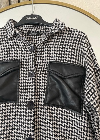 Siyah Ekose Mini Düğmeli Kadın Gömlek - Görsel 3