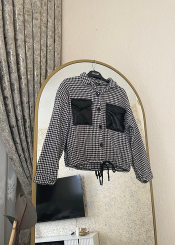 Siyah Ekose Mini Düğmeli Kadın Gömlek - Görsel 2