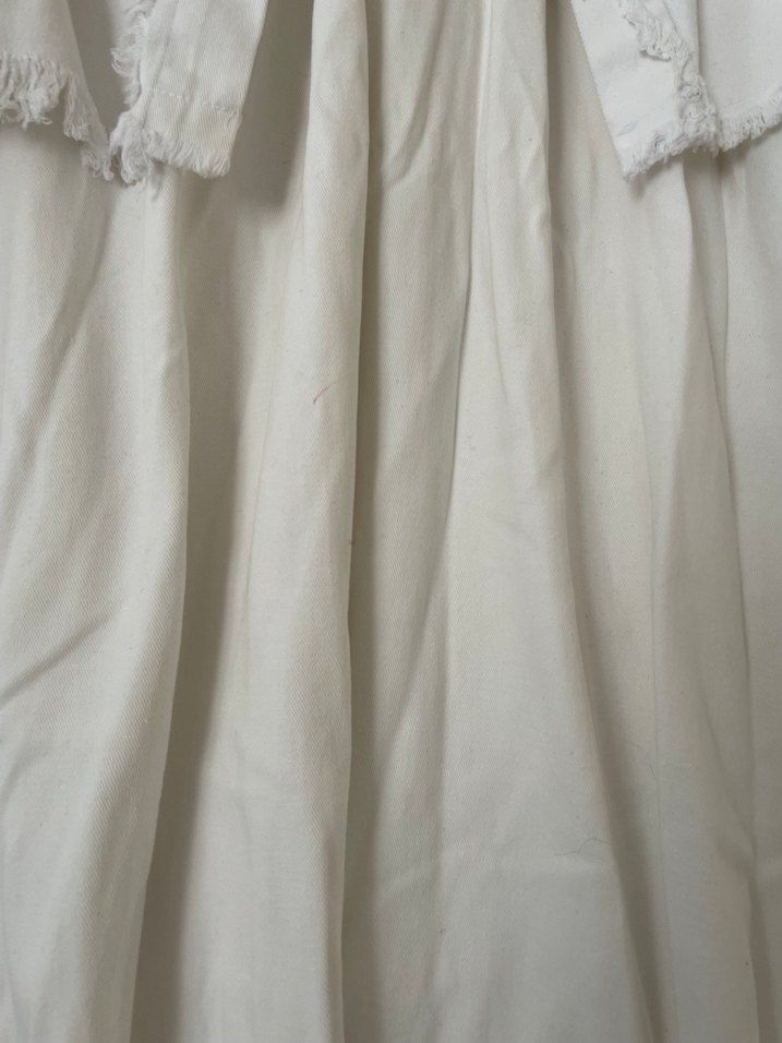 Fayabutik Düğmeli Beyaz Uzun Keten etek Ceket - Görsel 4