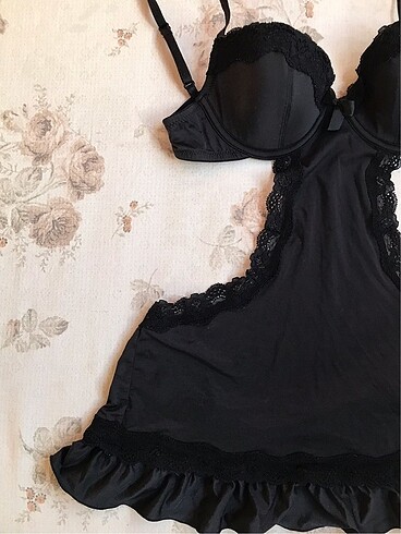 xs Beden La senza lolita maid babydoll gecelik