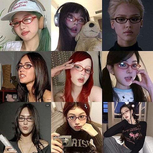 Beden bordo Renk Y2k bayonetta officegirl Pinterest gözlük