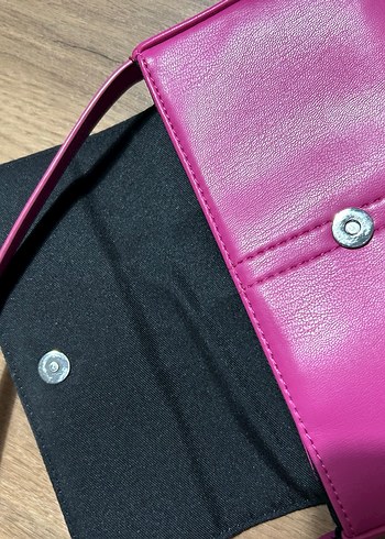 Pembe Deri Kadın Çanta Tokalı - Görsel 5