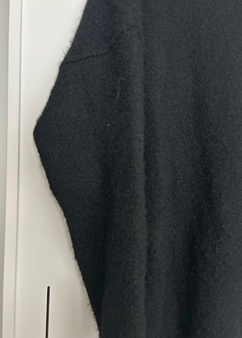 Twist Siyah  tasarım Nakışlı Uzun Örgü Kadın Hırka - Görsel 5