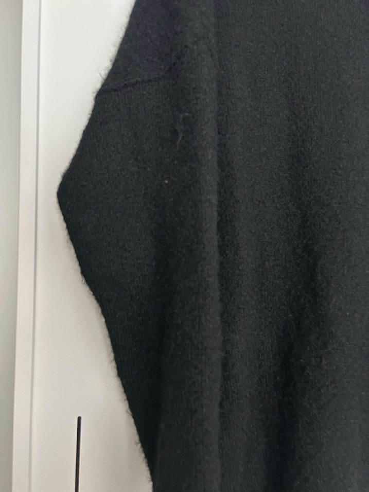 Twist Siyah  tasarım Nakışlı Uzun Örgü Kadın Hırka - Görsel 5