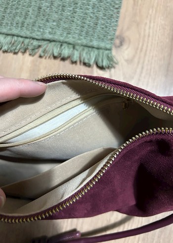 Bordo Süet Bohem Kadın Çanta - Görsel 3