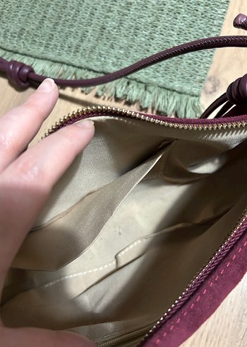 Bordo Süet Bohem Kadın Çanta - Görsel 4