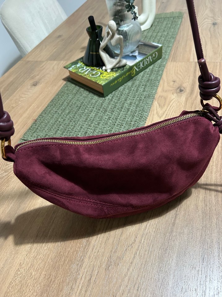 Bordo Süet Bohem Kadın Çanta - Görsel 2