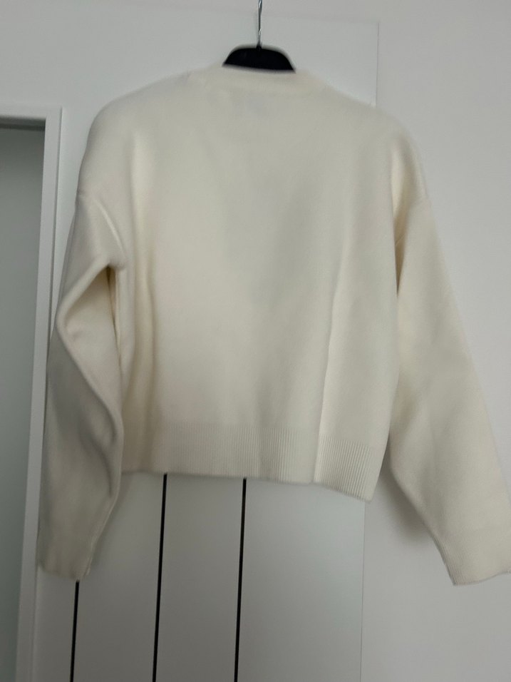 Kadın Beyaz Baskılı Örme kazak - Görsel 4