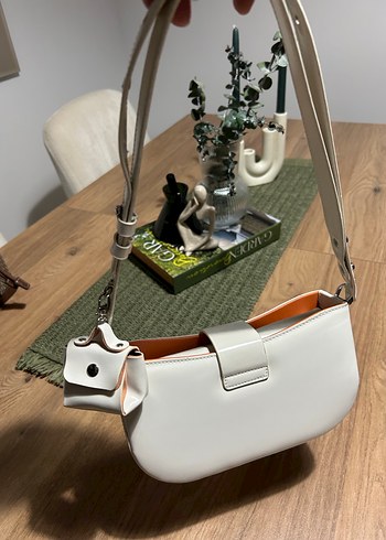 Matmazel Beyaz Deri Kadın Omuz Çantası - Görsel 4