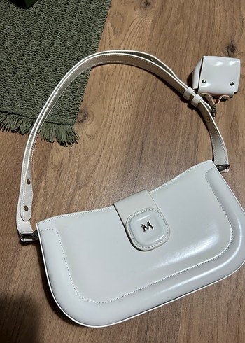 Matmazel Beyaz Deri Kadın Omuz Çantası - Görsel 2