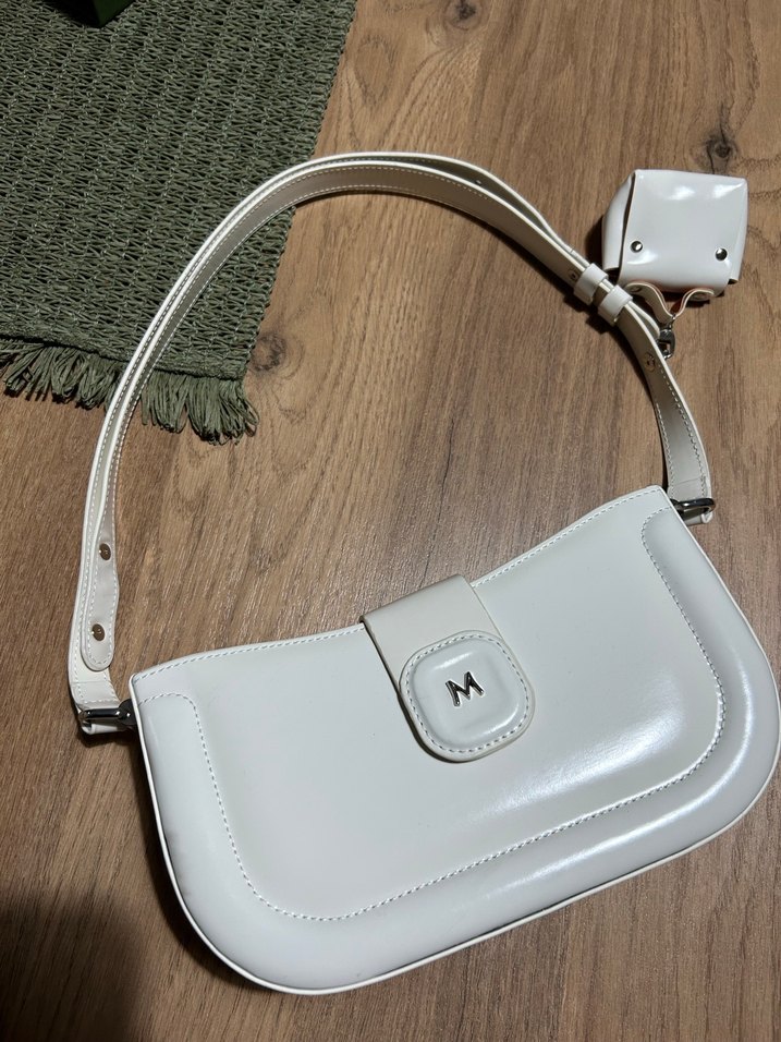 Matmazel Beyaz Deri Kadın Omuz Çantası - Görsel 2