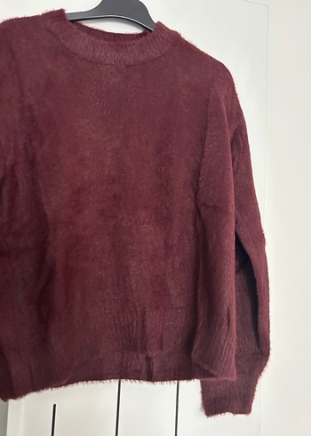 Fahhar Bordo Kadın yumoş Görünümlü Uzun Kollu Kazak - Görsel 5