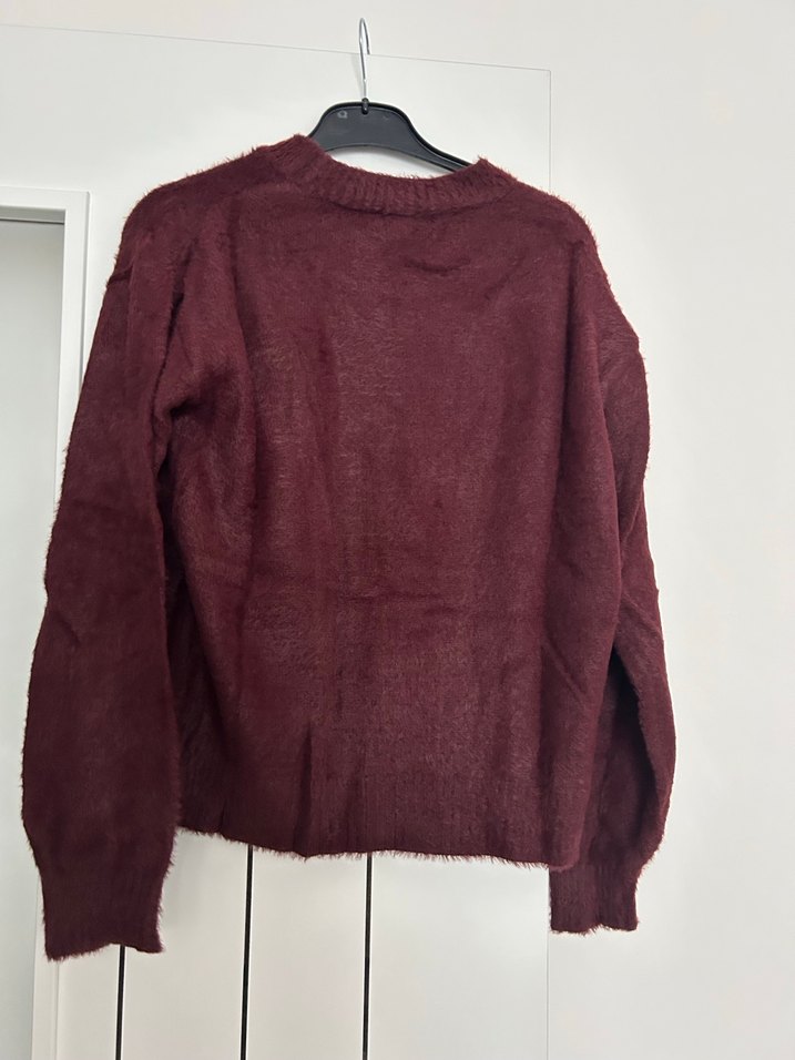 Fahhar Bordo Kadın yumoş Görünümlü Uzun Kollu Kazak - Görsel 3