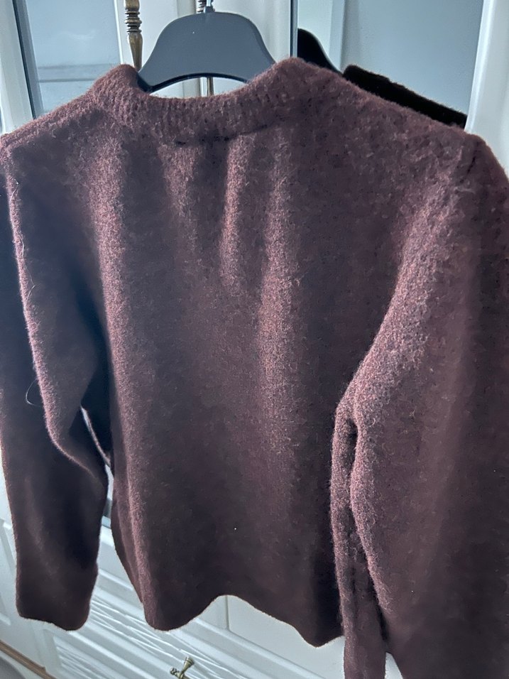 Batik Kahverengi Örgü fular  Yaka Kadın Kazak - Görsel 3