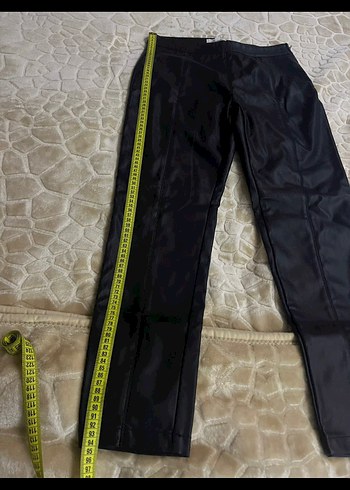 Kadın Siyah Deri Kemerli Midi Pantolon - Görsel 7