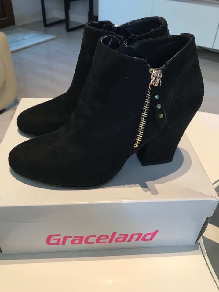 Siyah  Süet Topuklu Bot - Görsel 3