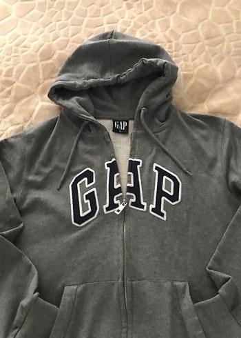 Gap. Gri Fermuarlı Kadın Sweatshirt - Görsel 2