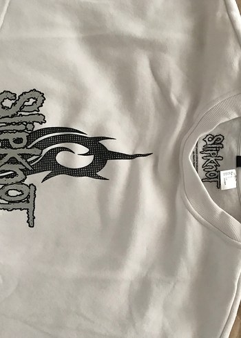 Slipknot Baskılı Beyaz Kadın Sweatshirt - Görsel 4