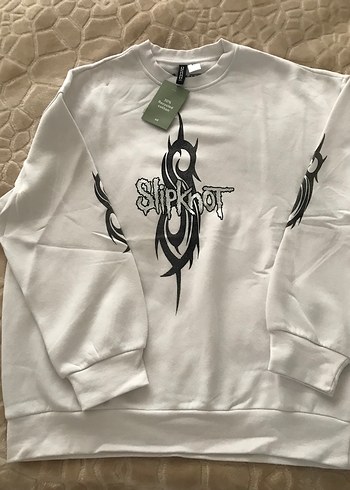 Slipknot Baskılı Beyaz Kadın Sweatshirt - Görsel 2