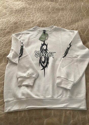 Slipknot Baskılı Beyaz Kadın Sweatshirt - Görsel 3