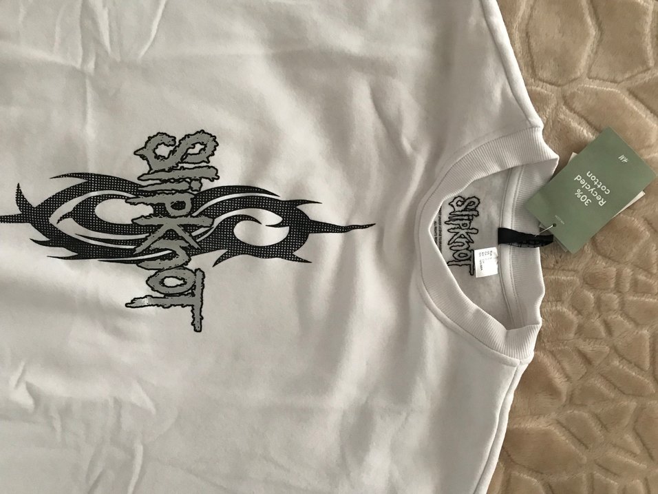 Slipknot Baskılı Beyaz Kadın Sweatshirt - Görsel 4