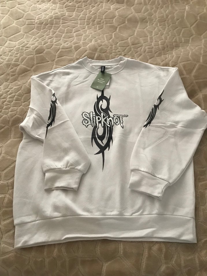 Slipknot Baskılı Beyaz Kadın Sweatshirt - Görsel 3