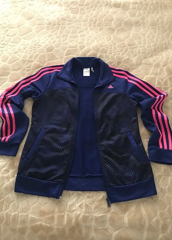 Adidas Kadın Spor Fermuarlı Koyu Lacivert Ceket - Görsel 2