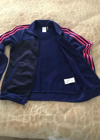 Adidas Kadın Spor Fermuarlı Koyu Lacivert Ceket - Görsel 3