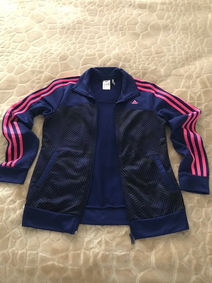 Adidas  Kadın Spor Fermuarlı Koyu Lacivert Ceket - Görsel 2