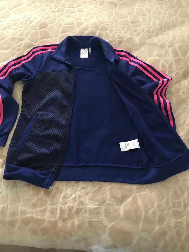 Adidas  Kadın Spor Fermuarlı Koyu Lacivert Ceket - Görsel 3